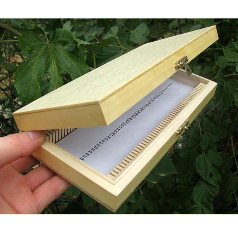 Wooden Microscope Slides Box 50pcs Biological Pathological Slides Storage Box Portable Rectangle Holder Case