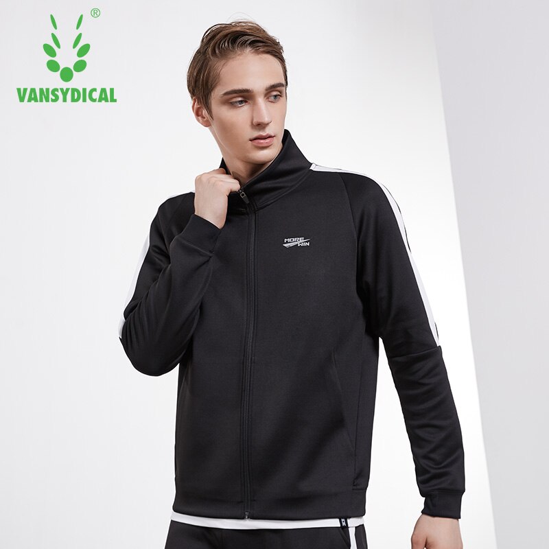 Vansydical, chaquetas deportivas de otoño para hombre, cuello levantado con cremallera, ropa deportiva de manga larga, Tops, chaqueta deportiva para ejercicio al aire libre, chaqueta para correr