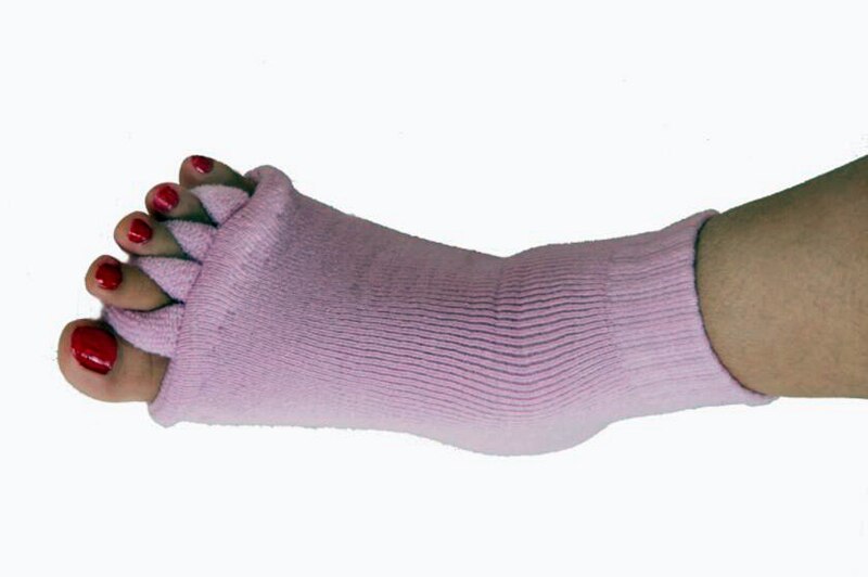 1 paire de chaussettes à cinq orteils, séparateurs de chaussettes de cyclisme, correcteur d'oignon, hallux valgus, orteils orthopédiques pour femmes, cosmétiques, beauté: Violet
