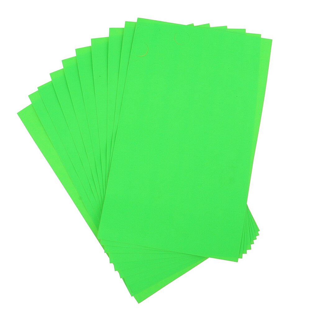 10 Sheets Dia.04inch Round Color Coding Circle Dot Labels Bright Green Color