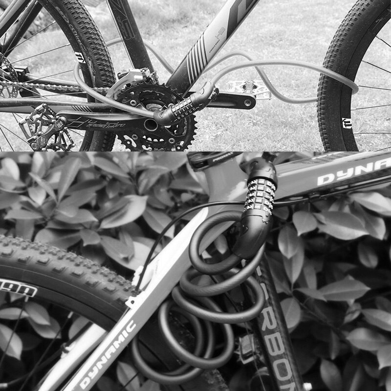 Mountainbike lås 5 cifret kode kombination sikkerhed elektrisk kabellås tyverisikring cykel cykellåse cykeltilbehør