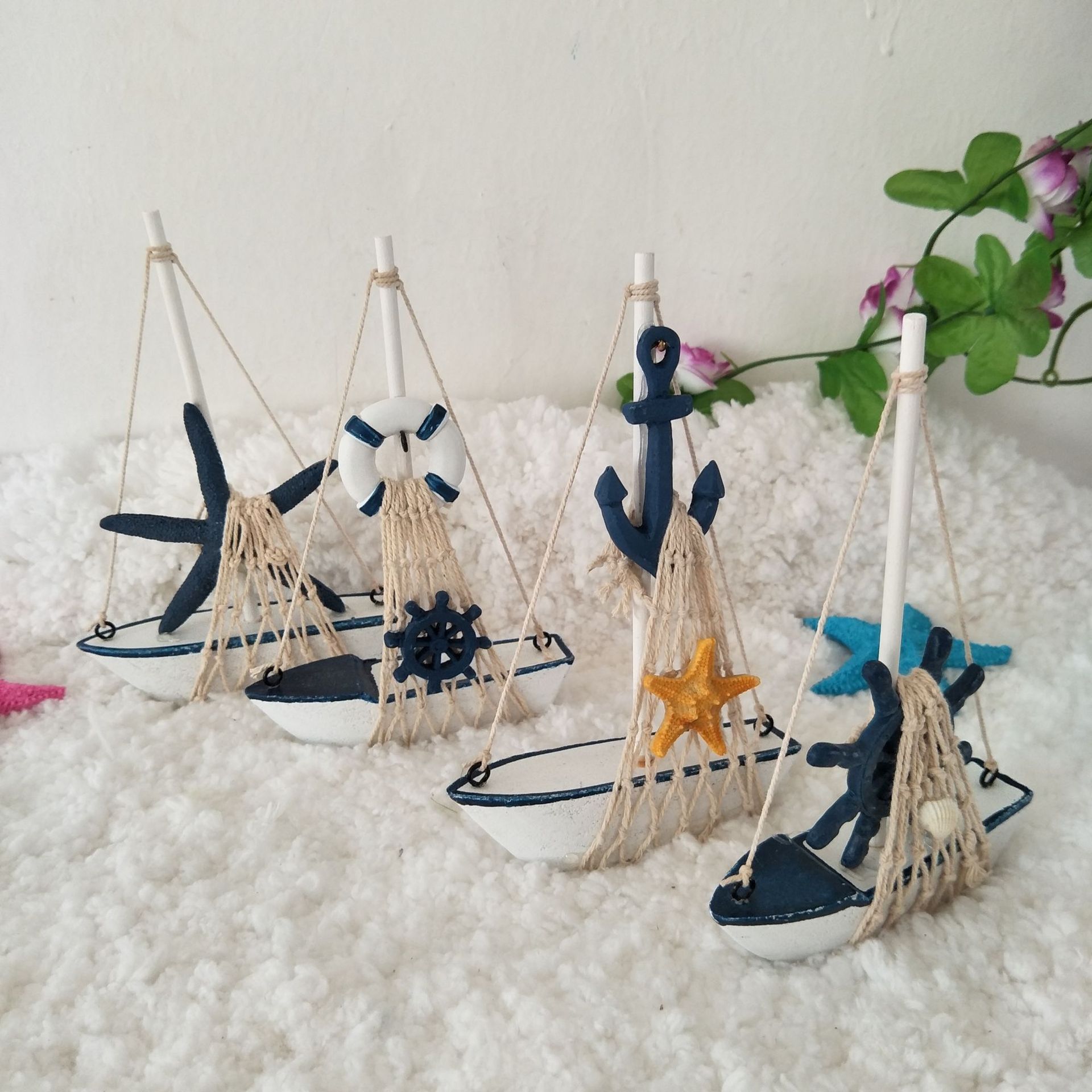 Mini Boat Props Newborn Baby Photography Props Sea Theme Mini Ship Prop Baby Shoot Accessories Infant Photo Decorations