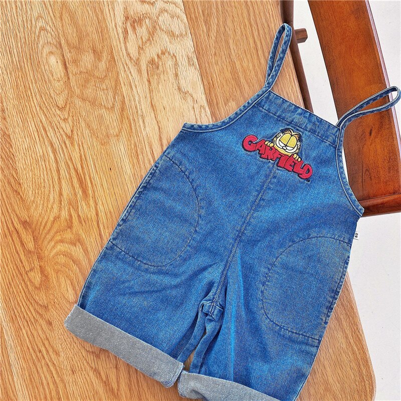 EnkeliBB Super Cute di Alta Qualità Per Bambini Fionda Tute E Salopette Autunno Denim Complessivi Per Il Bambino Ragazzo e Ragazza Cartton Ricamo Abbigliamento: 80 1Y