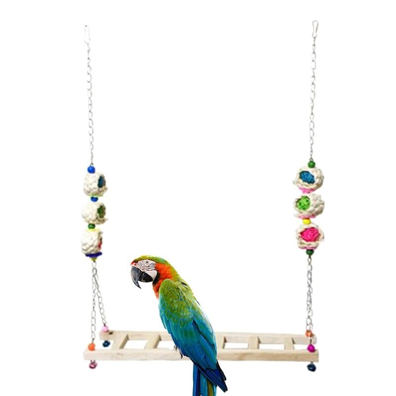 Chicken Ladder Swing Bridge Chicken Perch Large Parrot Chicken Wood Cage Stand Exercise Toys for Hens Coop