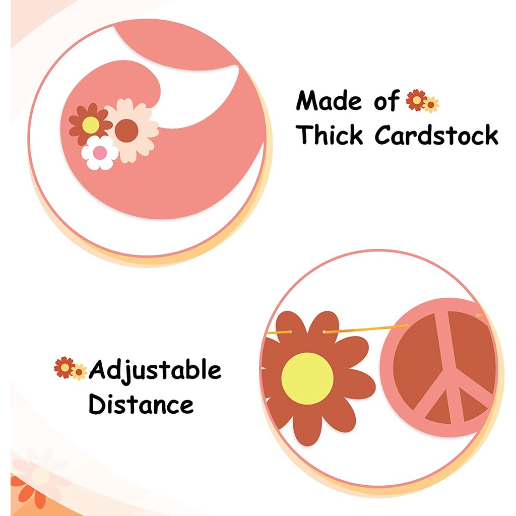 Baby Girl Boho Party Balloon Hippie Theme Birthday Cake Topper Two Groovy Party Garland