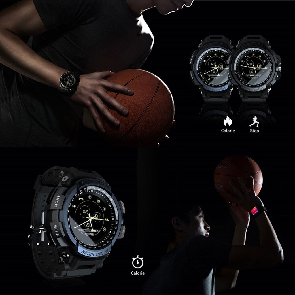Lokmat sport smart watch 5 atm vandtæt bluetooth-opkald påmindelse berøringsnøgle med gps fjernbetjening kamera bærbar