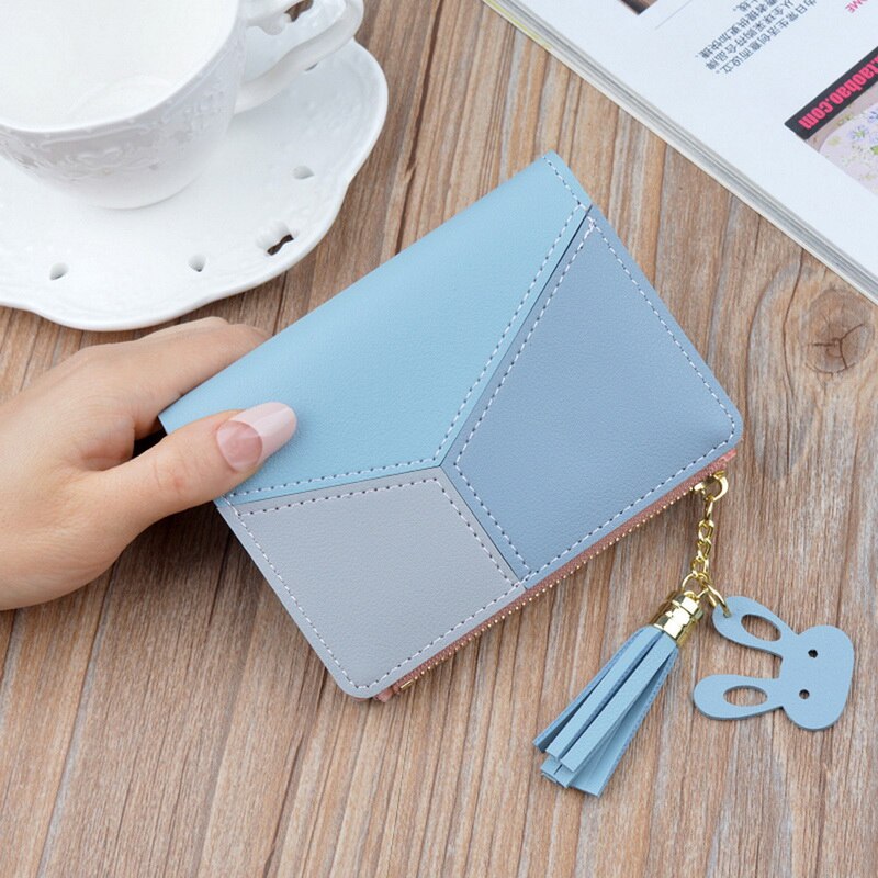 Cartera larga De cuero para Mujer y con De cartera, Clutch De para Mujer, titular De la tarjeta femenina, Carteras, Bolsos De Mujer: blue 4