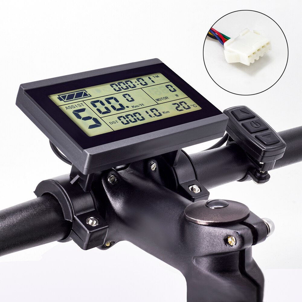 Kt lcd 3 display med sm eller vattentät kontakt 24v 36v 48v elcykel display för kt controller: Lcd 3 sm- kontakt