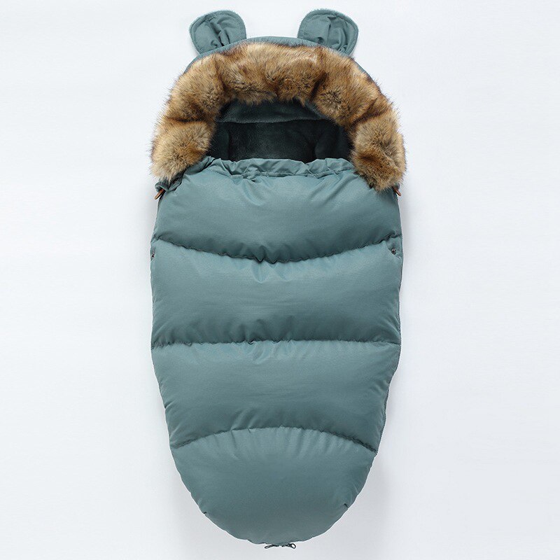 Baby Sleeping Bag Super Thick Winter Baby Envelope In Stroller Footmuff Baby Sleep Sacks 24Month Newborn Sleeping Bag for Infant: Blue Green