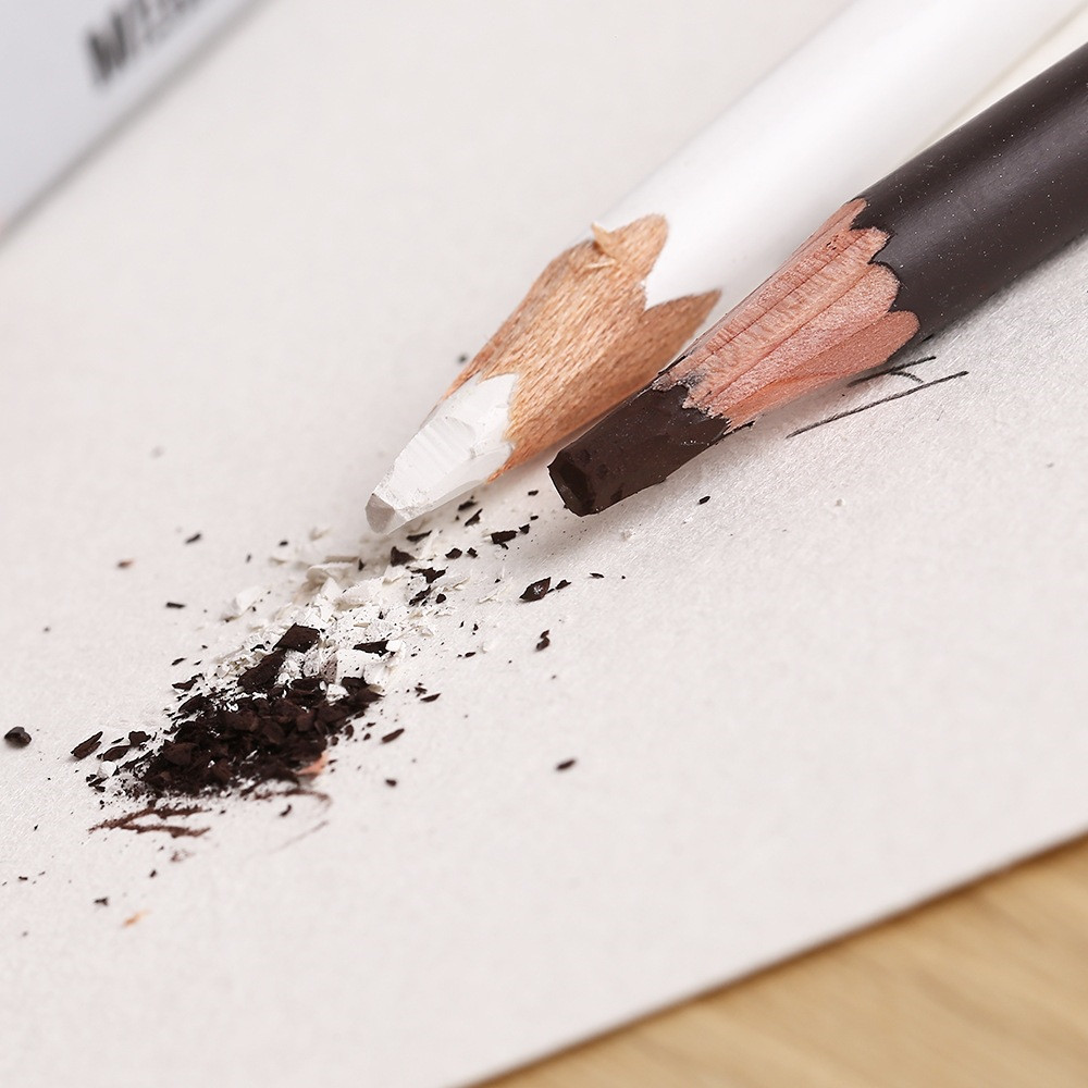 1 lápiz de dibujo marrón blanco, lápiz de dibujo , lápiz de dibujo, tiza, Base no tóxica, suministros de arte en Pastel, lápiz de dibujo de carbón