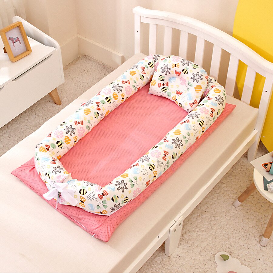 Portable Travel Baby Crib Removable Washable Kids Bed Multifunction Nursling Outdoor Toddler Nest: Bee Garden