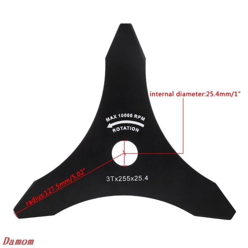 3 Teeth Brush Cutter Brushcutter Trimmer Blade Strimmer Lawn Mower Accessories