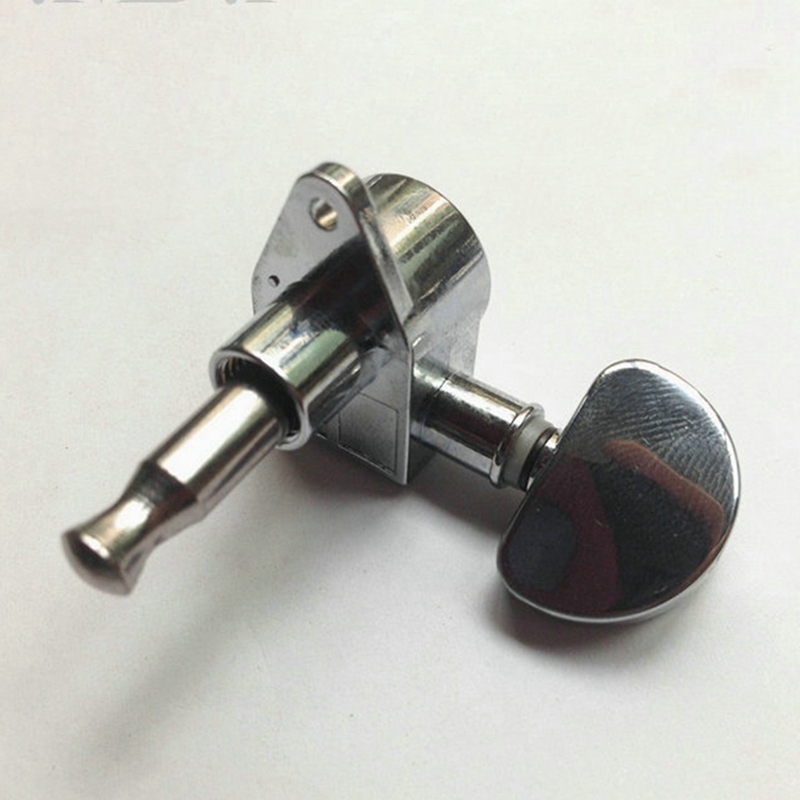 1Set Gitaar String Knop Grover Snaarwinder Gitaar Snaar Tuning Pegs Toetsen Tuners Machine Heads Volledig Gesloten Zilver