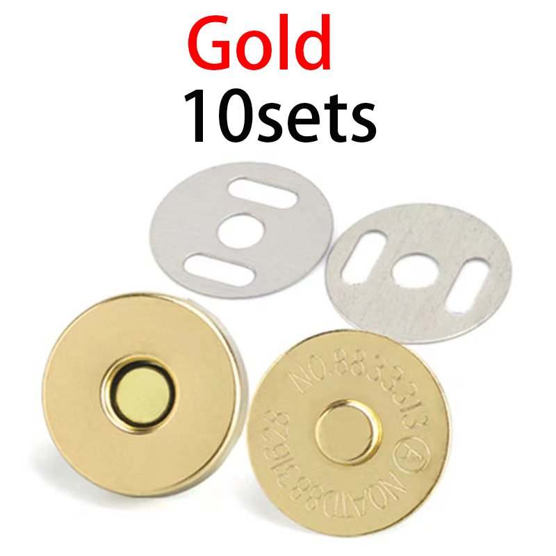 10sets 10mm 14mm 18mm Magnetic Snap Fasteners Clasps Buttons Handbag Purse Wallet Craft Bags Parts Accessories Adsorption: 4# / Copper