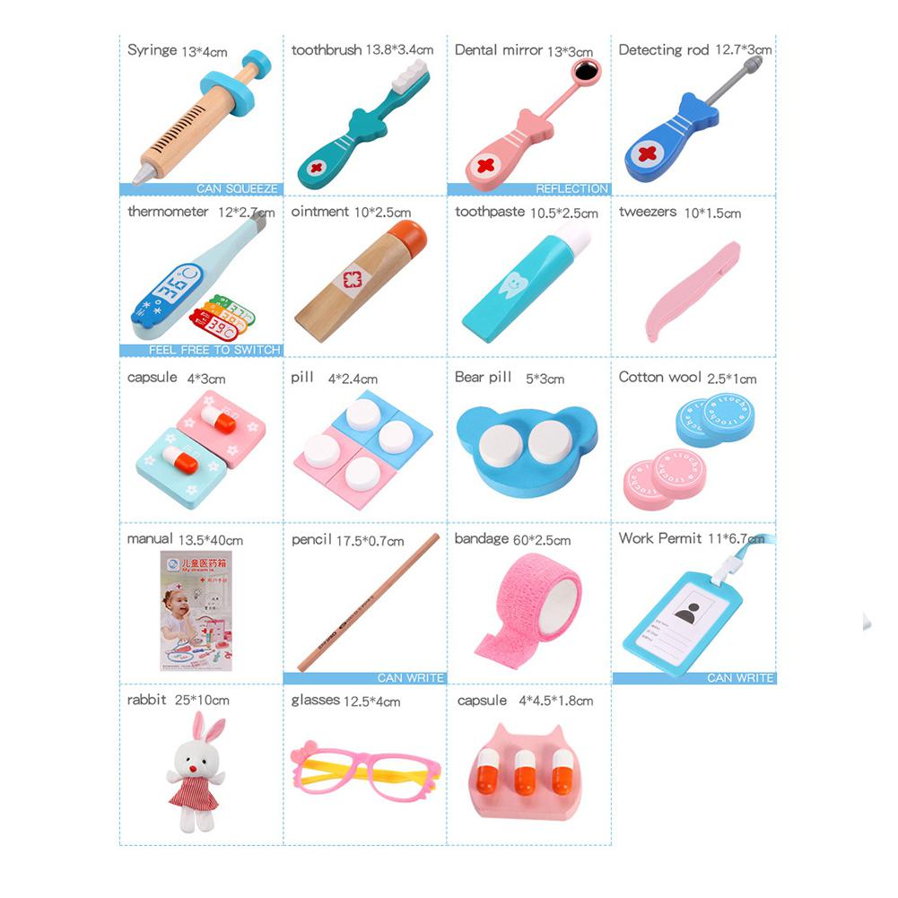 Kuulee Simulatie Arts Speelgoed Houten Doos Medicijnkastje Medische Apparatuur Speelgoed