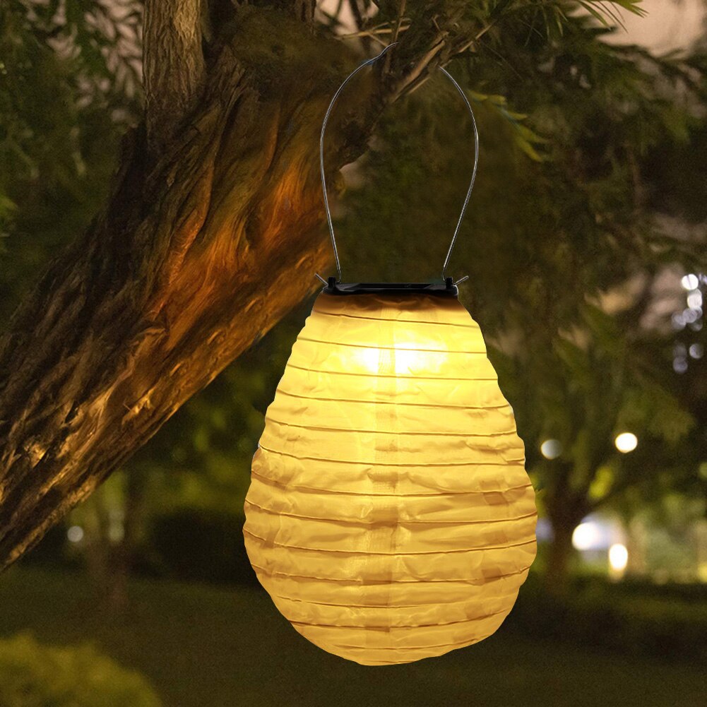 8 Inch Solar Led Lantaarn Licht Outdoor Tuin Waterdichte Hang Chinese Papieren Lantaarns Voor Bruiloft Verjaardag