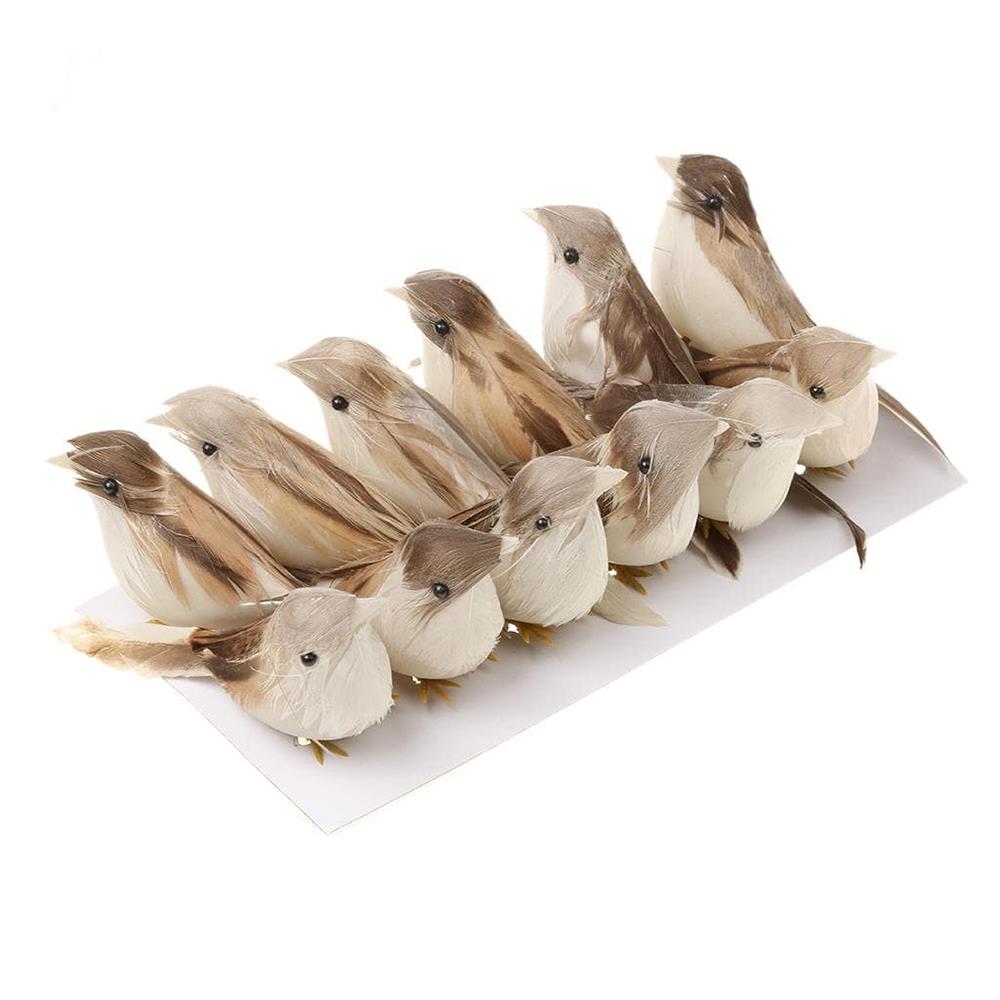 Kunstmatige Vogel Sparrow 12 Stuks