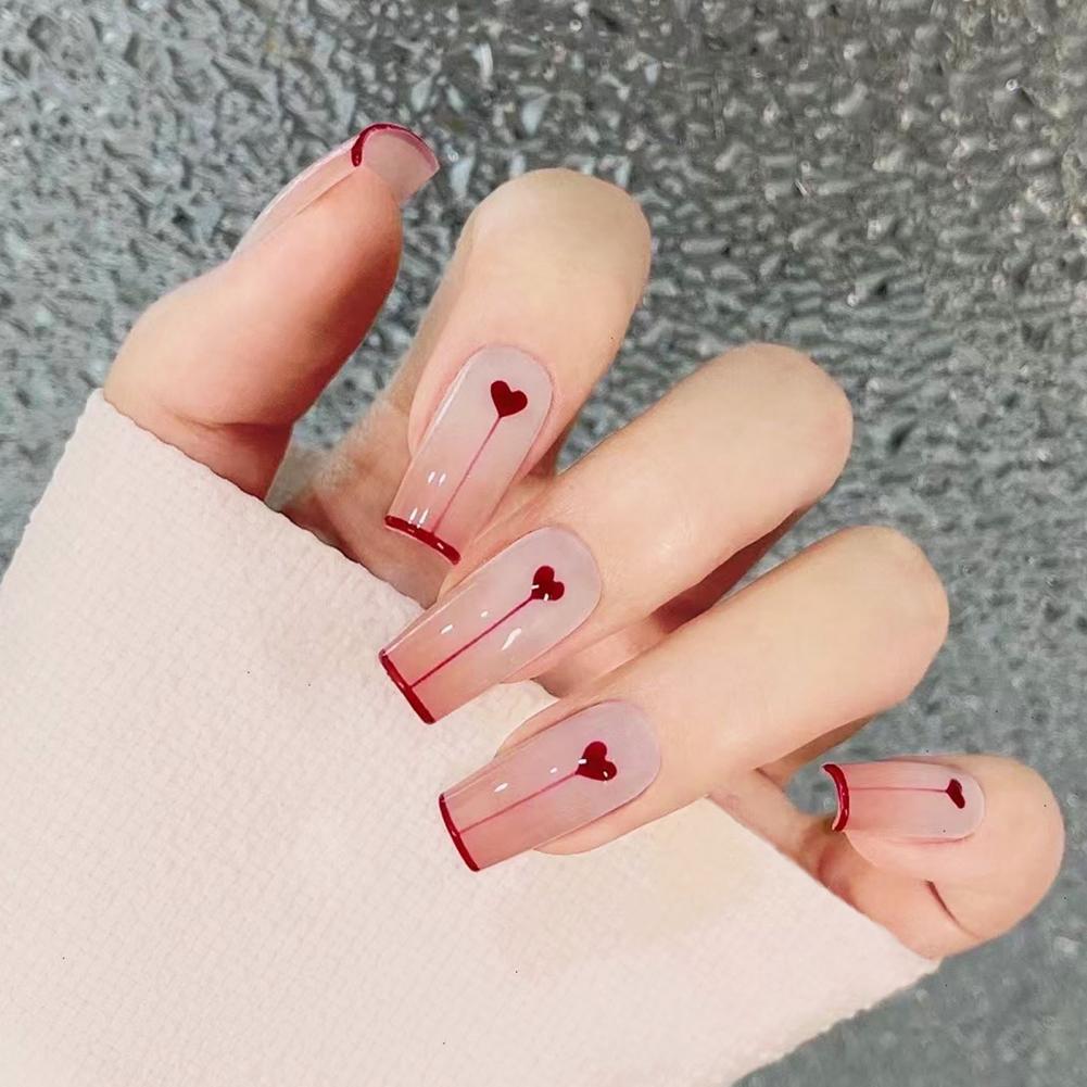 Patch pour ongles en forme de cœur, pour Nail Art, Surface lisse, minimaliste