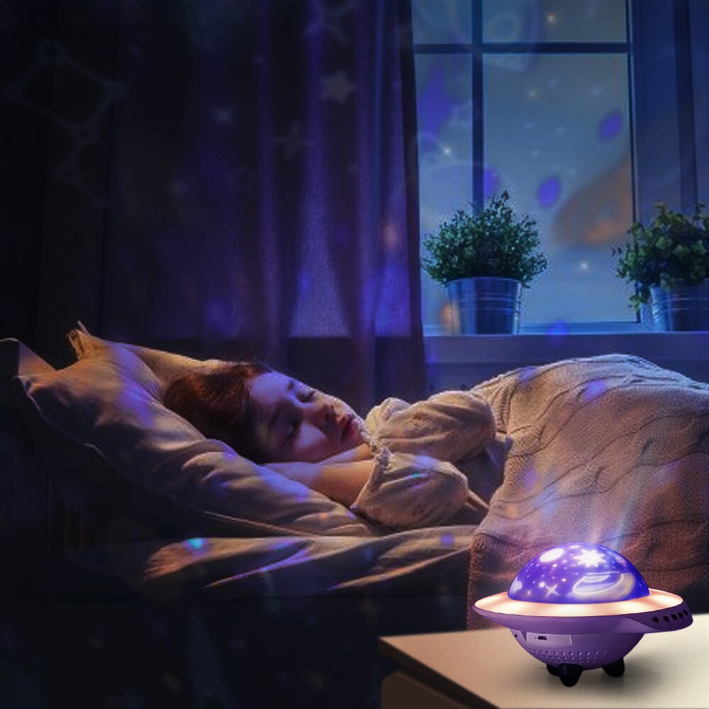 Landzo Ufo Star Night Light Projector Voor Kinderen, Kinderen, volwassen Creatief Speelgoed Stars Projectielamp Baby Volwassen Slaap Helper