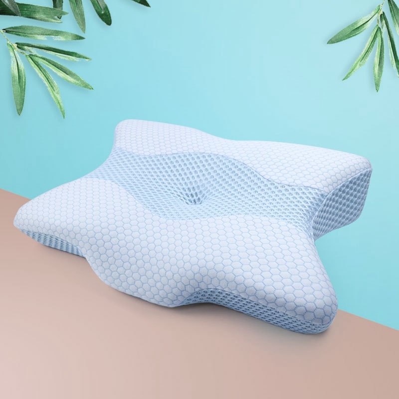 Side sleeper contour memory foam pude, ortopædisk sovepude, ergonomisk cervikal pude til nakkesmerter med vaskbar hypoa