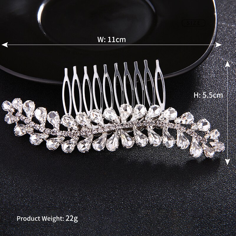 Efily Bridal Bruiloft Haaraccessoires Crystal Zilver Kleur Haar Kammen Voor Vrouwen Bruid Hoofddeksel Party Sieraden Bruidsmeisje: silver color HSJ3992