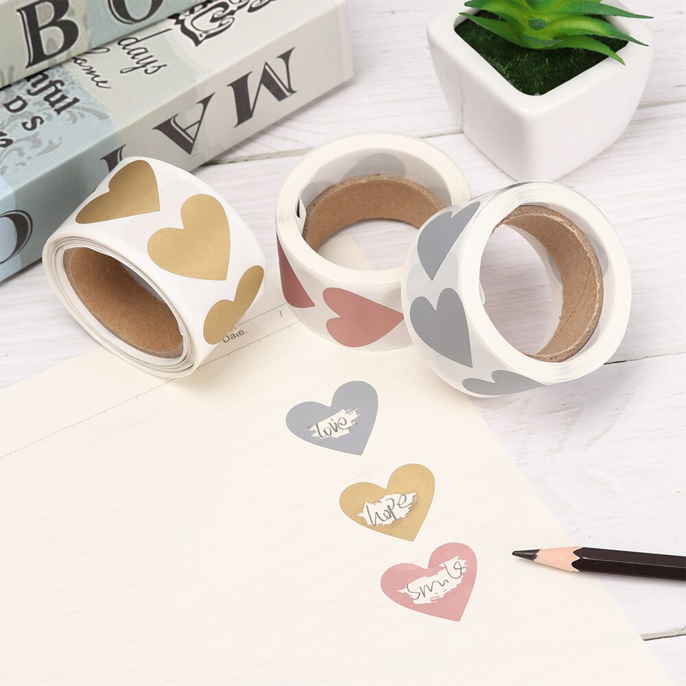 300Pcs 2.8X2.5CM Scratch Sticker Office label Color Love Heart Shape Labels Off Stickers Game Rose Gold Scratch Party Activity