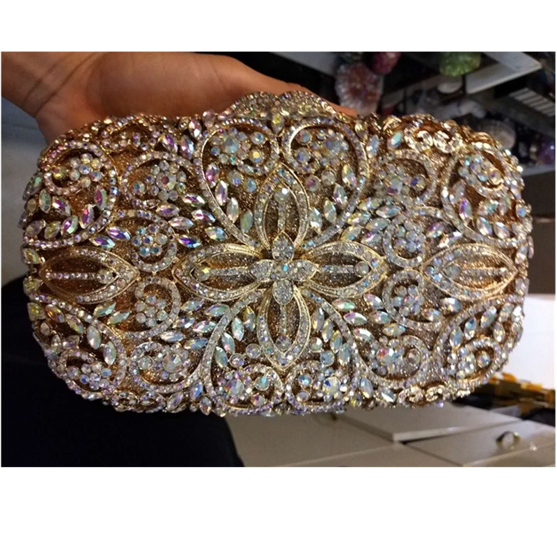 Dames Bridal Clutch Kronkelende Kleur Schoudertas Dames Shiny Avond Clutch