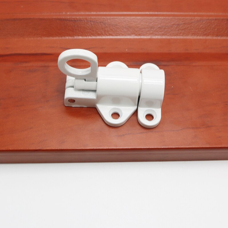 PQB Aluminum White/Gray Window Gate Security Pull Ring Spring Bounce Door Bolt Aluminum Latch Lock: white