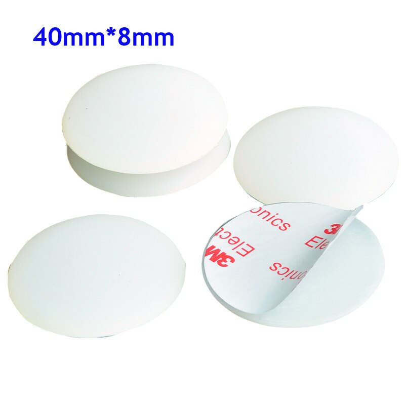 12pcs 40mm*8mm white self adhesive soft anti slip bumpers silicone rubber feet pads great silica gel shock absorber
