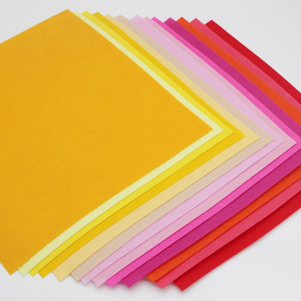 Feuilles de tissu en feutre Polyester doux, 40 pièces, couleurs assorties, Non tissé, pour bricolage, projets d'artisanat, Patchwork D
