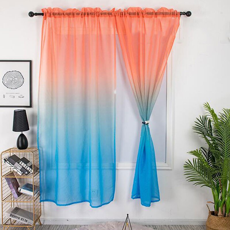 Cortinas arcoíris DE BODA modernas, cortinas de gasa opacas para balcón, sala de estar, cocina, baño, tratamientos de ventana