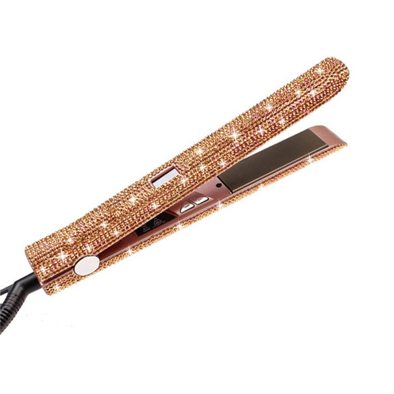 Plattång och locktång i titan plattjärn strass plattjärn plancha y rizador en uno plancha pelo dual voltage: Brun / Oss