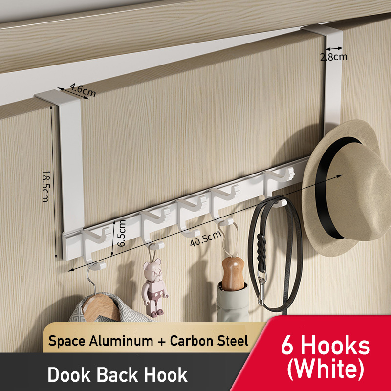 Metal dørbøjle til hjemmet køkken badeværelse bruserum over døren kroge aftagelig tøj frakkeophæng opbevaring organisering: Multi