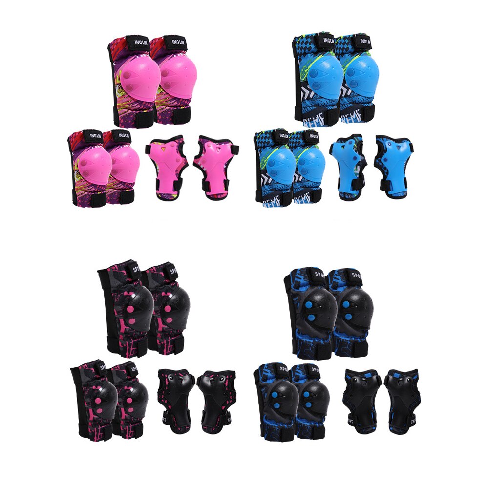 6 unids/set para niños, equipo protector de rodilla para deportes al aire libre, coderas, protectores de muñeca para montar, protección de seguridad para patinaje sobre ruedas