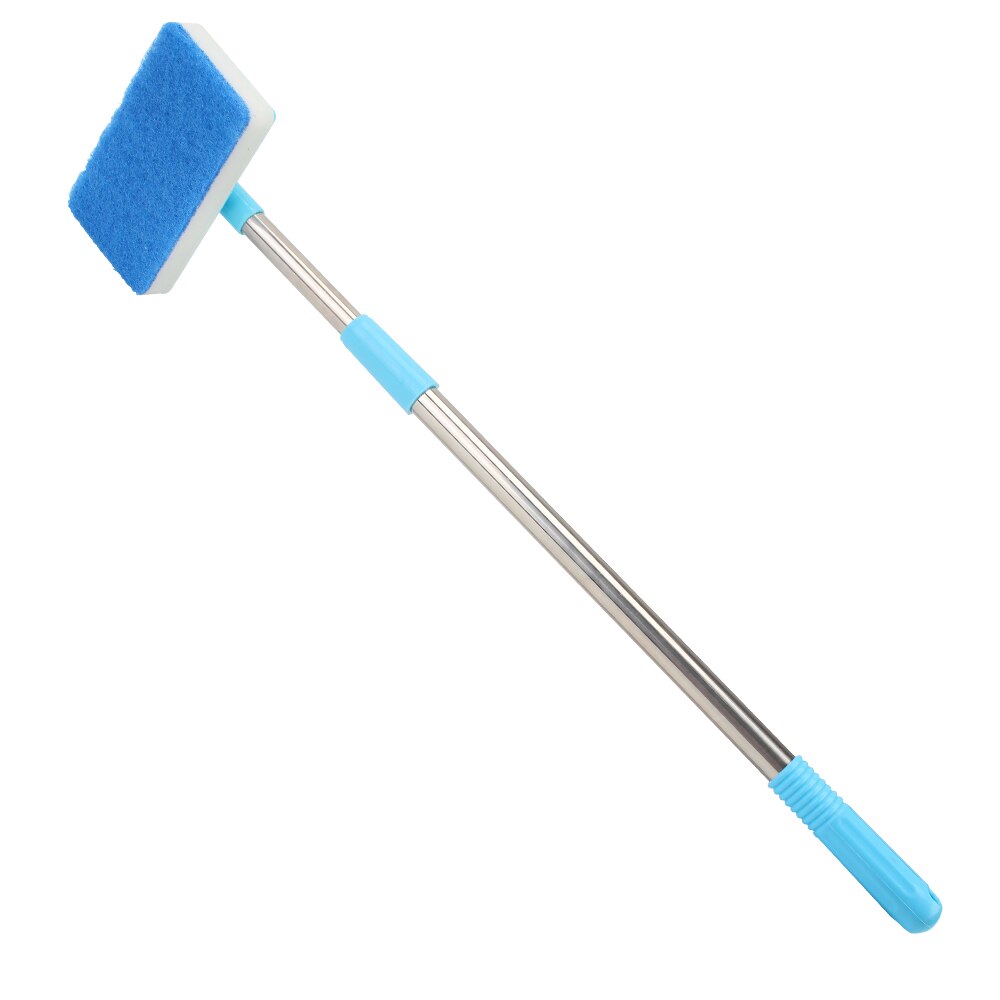 Aquarium Fish Tank Glass Window Algae Cleaner Scrubber 180° Adjustable Long Handle Double-Sided Sponge Cleaning Brush Super: Square Brush
