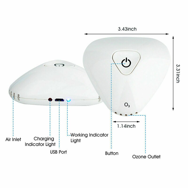 Mini Ozon Generator Deodorizer Luft Luftreiniger USB Aufladbare kühlschrank Luftreiniger Tragbare luft Kleine Raum Klar Geruch