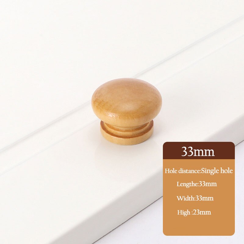 1Pc Cabinet Drawer Handles Knobs Door Window Kitchen Cupboard Wardrobe Dresser Pulls Furniture Hardware Natural Solid Wood: 4