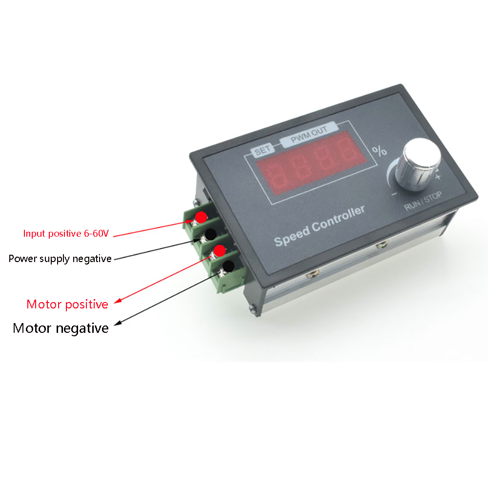 DC6-60V 30A Max DC Motor Speed Controller PWM Rotary Knob Encoder LED Digital Display Brush motor Control Module 1-100kHz