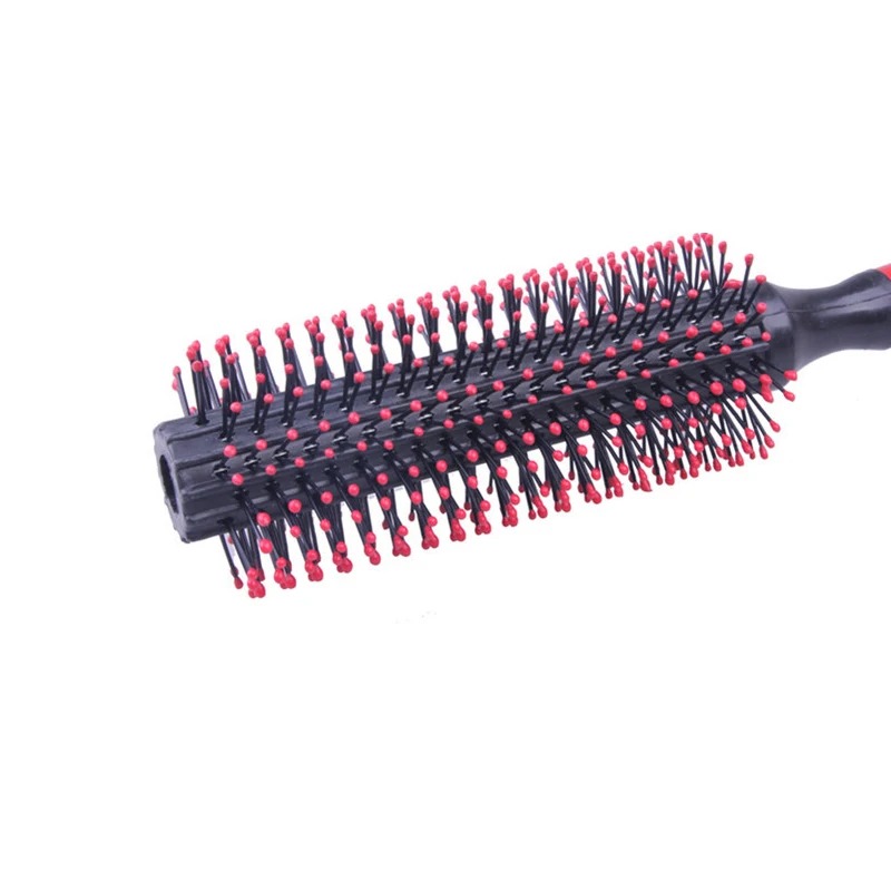 1pcs anti-static cylindrical bristle curly hair styling round comb, nylon teeth massage roller comb
