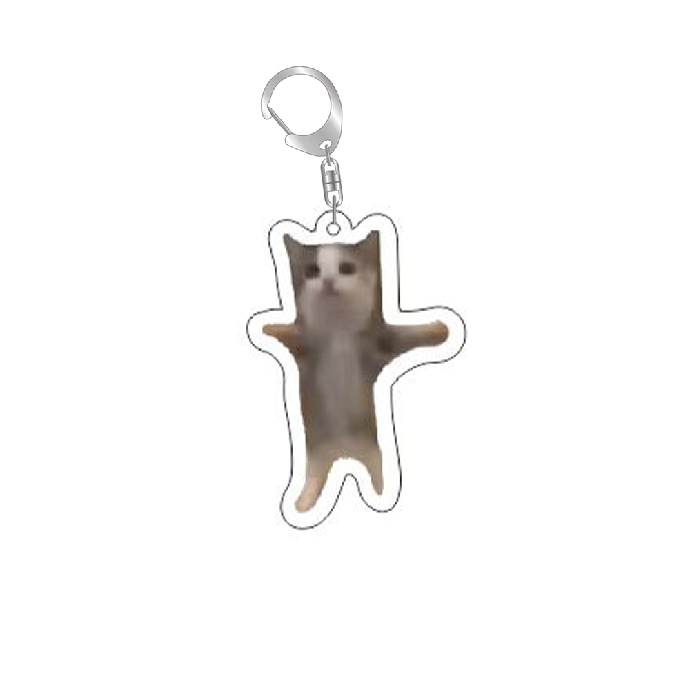 gato meme série chaveiro estudante saco cordão feminino saco pingente chaveiro coisas bonitos barato para melhores amigos: Blanco