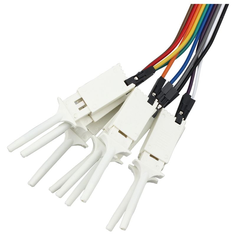 10 pin DuPont head test hook flat test hook clip test hook logic analyzer hook White