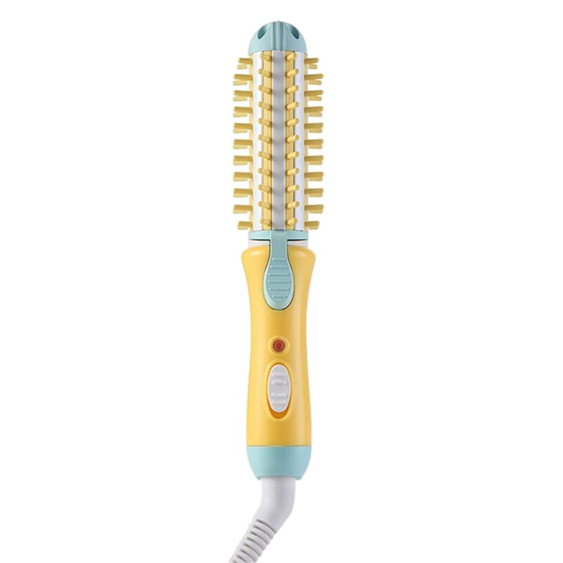 Electric Hair Styler Curler Curling Irons Dryers Travel Hair Straightener Ceramic Ionic Hair Curler Brush Eu Plug: Yellow
