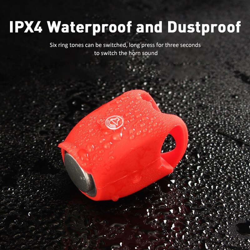Altoparlante elettrico per campana da ciclismo 120 dB corno antipioggia MTB manubrio per bicicletta Gel di silice anello a conchiglia campana per bici accessori per biciclette