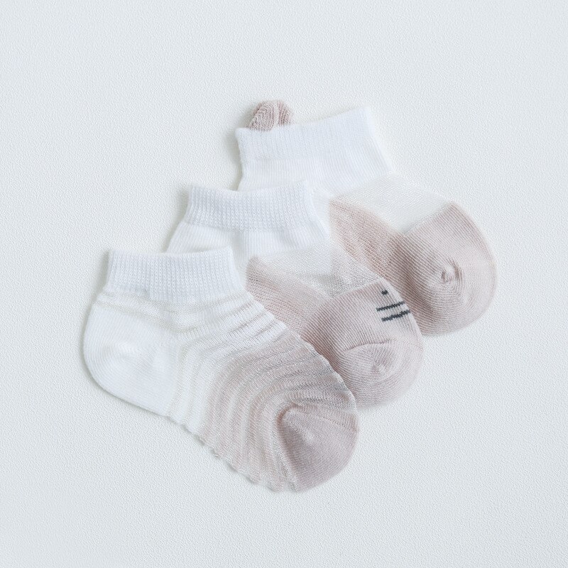 Kindersokken jongens en meisjes katoenen ademende mesh sokken 3 paar / groep lente en zomer babysokken: B / 12m