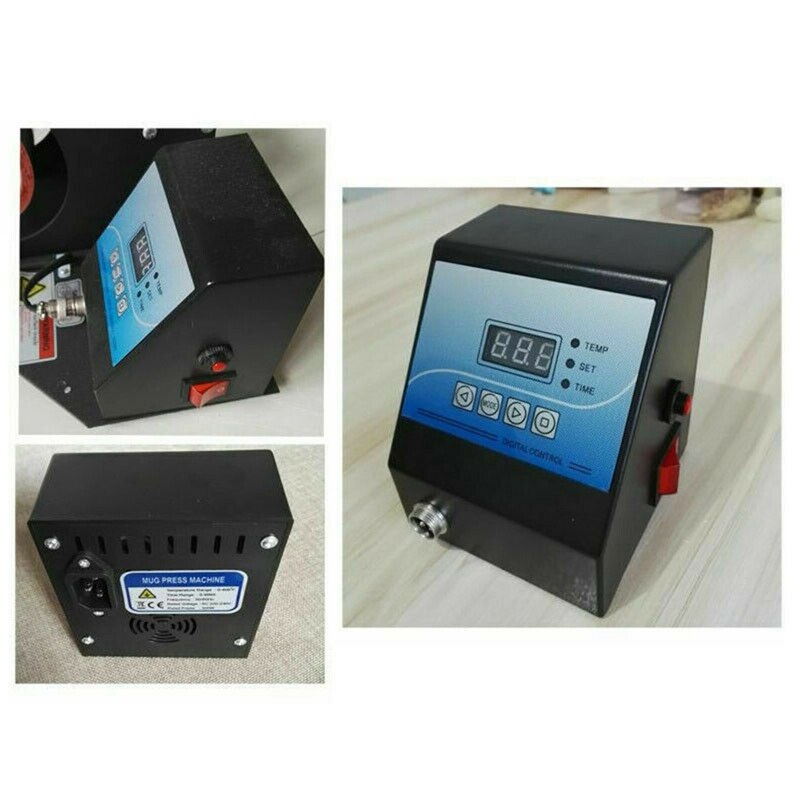 Digital Control Box Heat Press Digital Temperature Controller for Mug/Plate/Stone Photo/T-Shirt Black