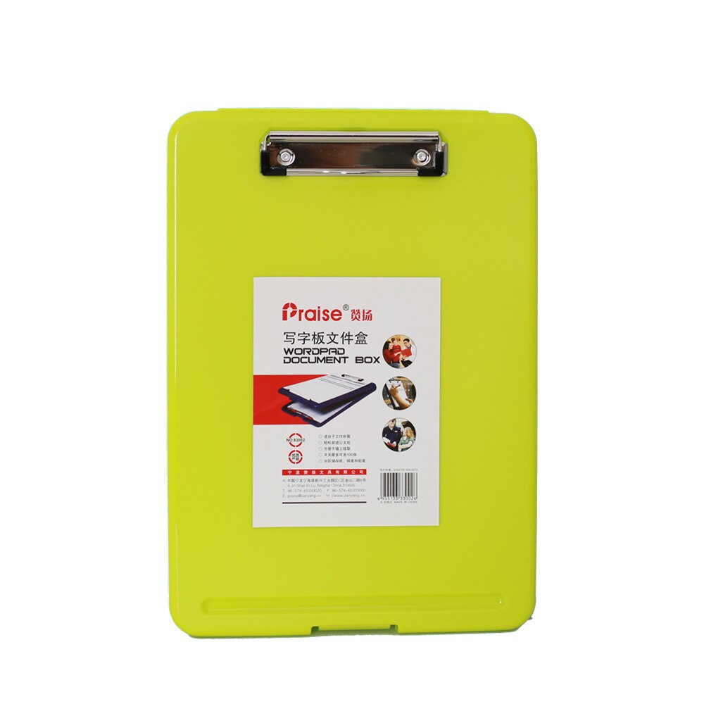 Candy Color Multifunctional File Case Plastic Clipboard File Folder with Pen Hold and Hanging Holdes Office Supplies: 9