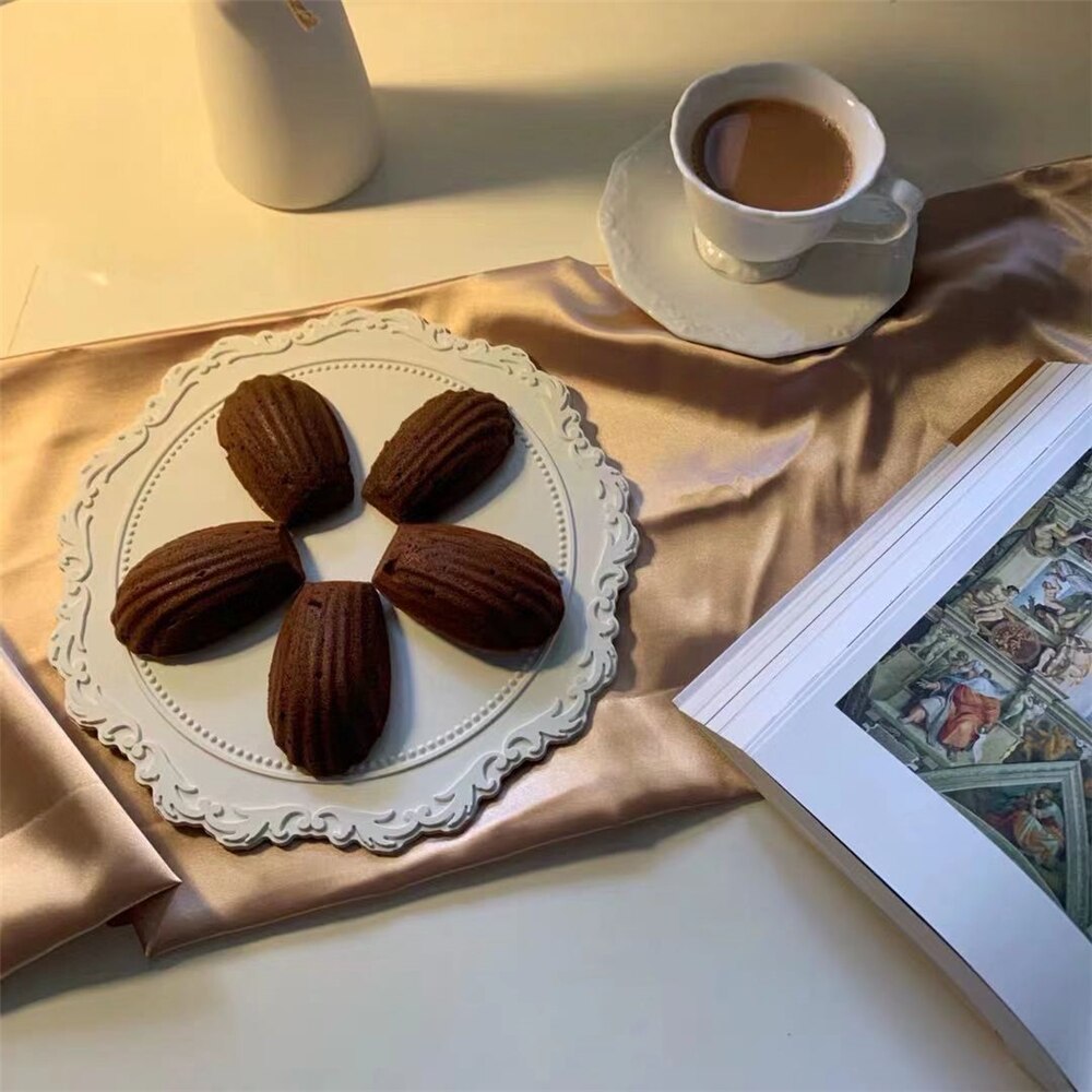 35cm White Silicone Placemat Tableware Oil Resistant Heat Insulation Non-Slip Tablemat Coaster Kitchen Washable Cup Pad
