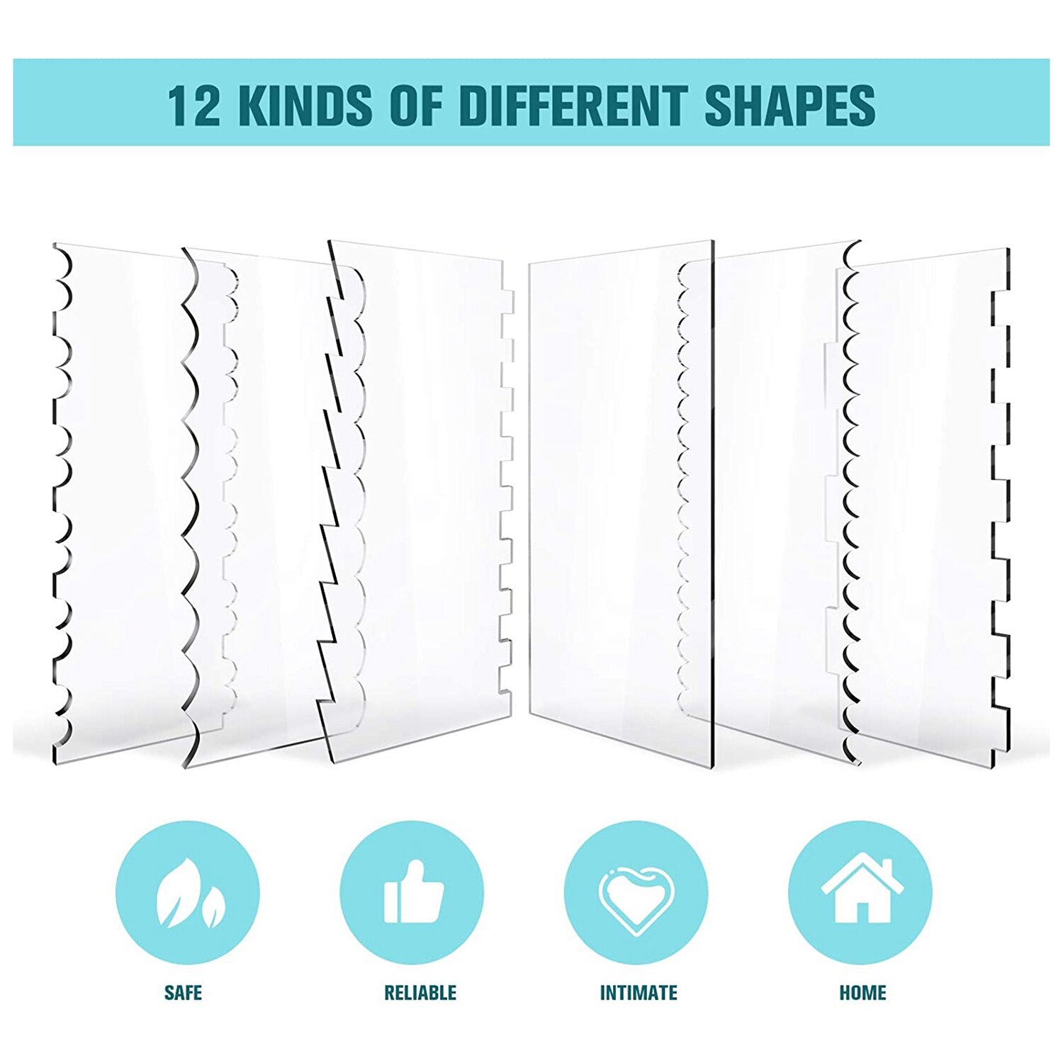 6 Pieces Acrylic Cake Scraper Decorating Contour Comb Cake Edge Smoother Tool Pastry Kitchen Baking Tools in 11 Patterns