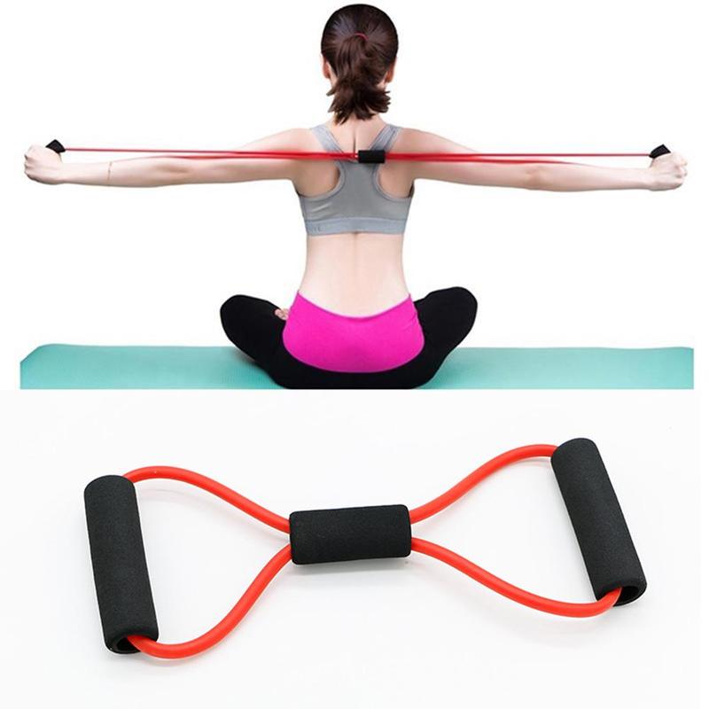 1 stk 8- formet aftrækker yoga modstandsbånd sportsøvelse brysttrækker udvidelsesudstyr fitness elastisk aftrækker yoga 8- sh  j1 q 0