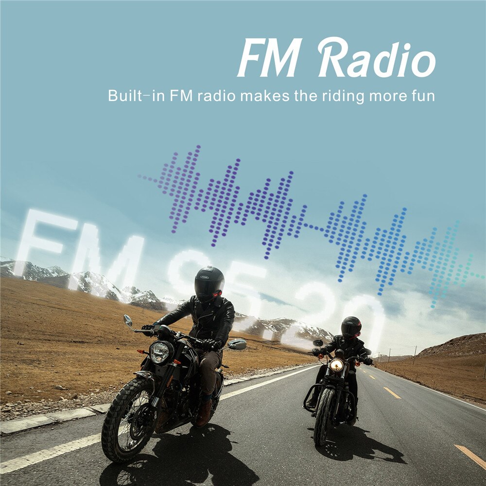 Zestaw słuchawkowy Bluetooth 5.0 kask interkom motocyklowy dla 2 osób rozmowa uniwersalny parowanie wodoodporny interkom zestaw słuchawkowy FM radio
